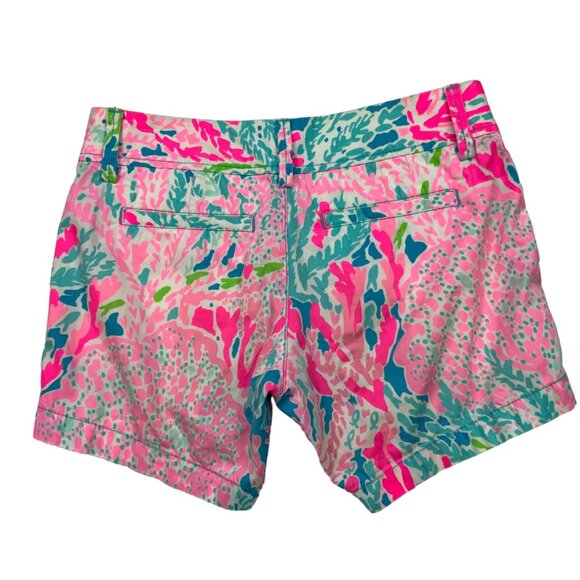 Lilly Pulitzer The Callahan Short 00 Pink Turquoise Let's Cha Cha Coastal Summer - Picture 2 of 12